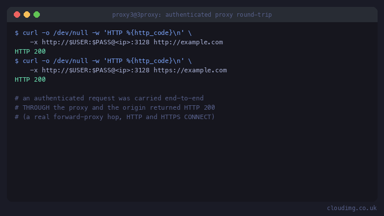 Authenticated proxy round-trip