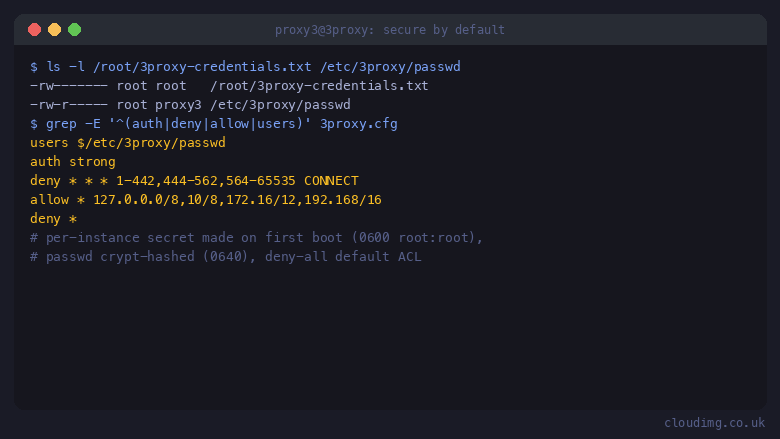 Secure by default, no baked secret