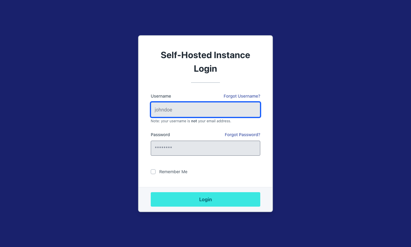 The addy.io sign in page served over HTTPS, asking for a username and password