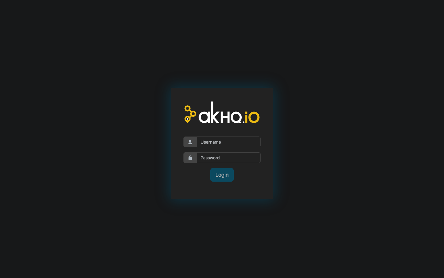 The AKHQ login page