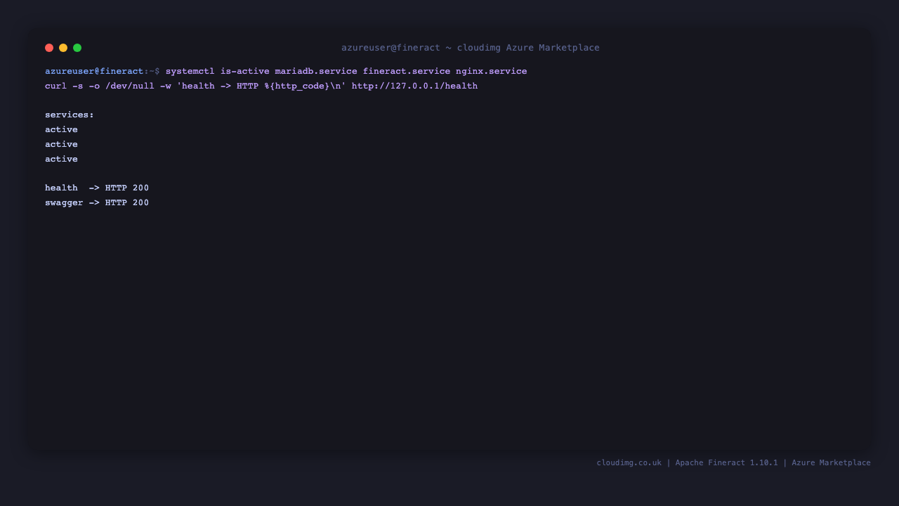 Apache Fineract services and health on Ubuntu 24.04