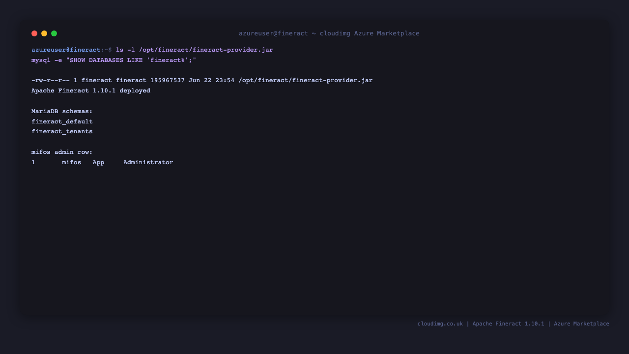Apache Fineract version and database schemas