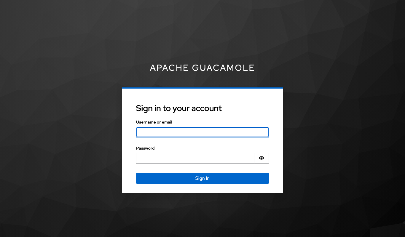Keycloak sign-in page for Apache Guacamole