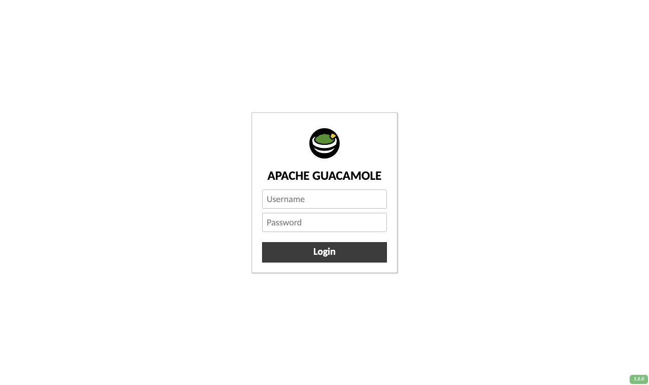 Apache Guacamole sign-in page