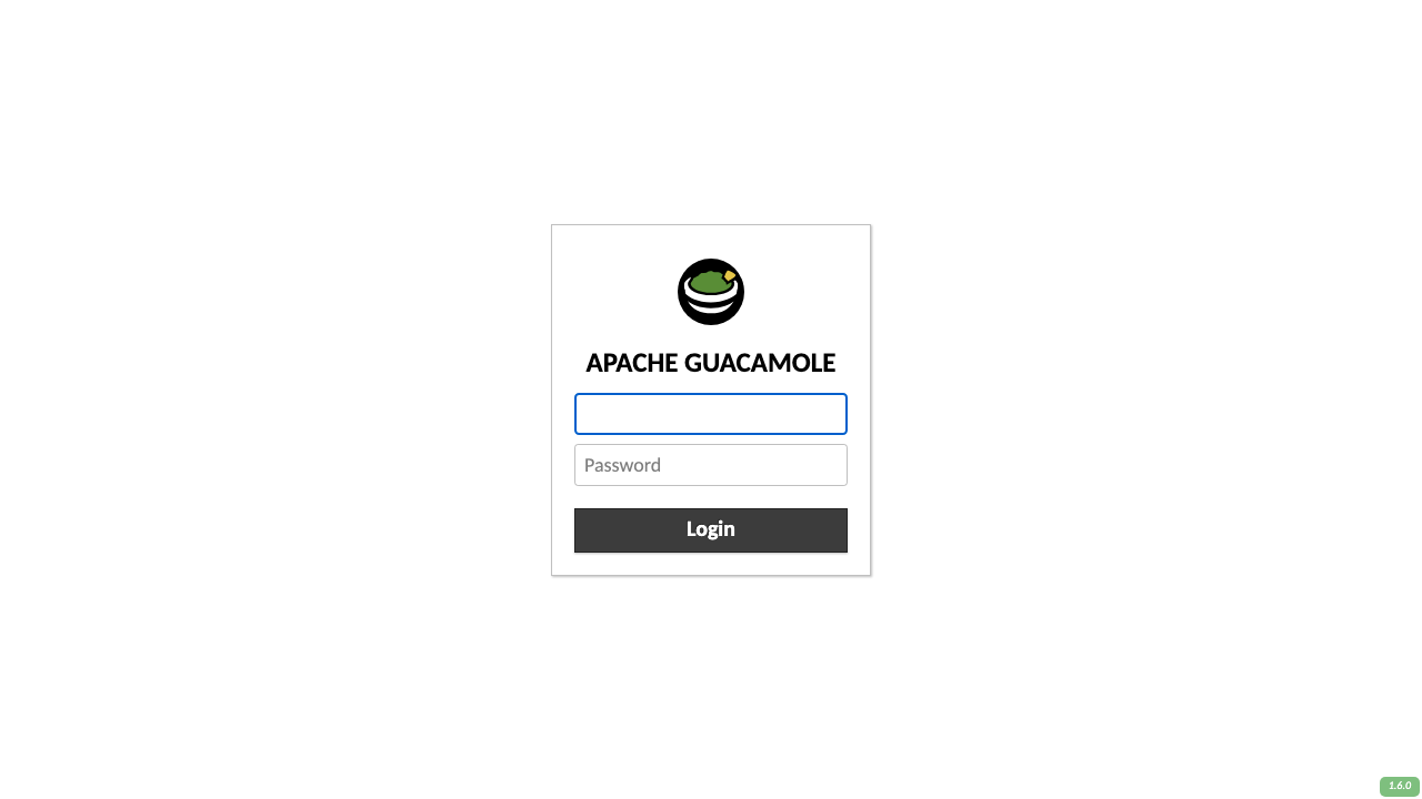 Guacamole login page