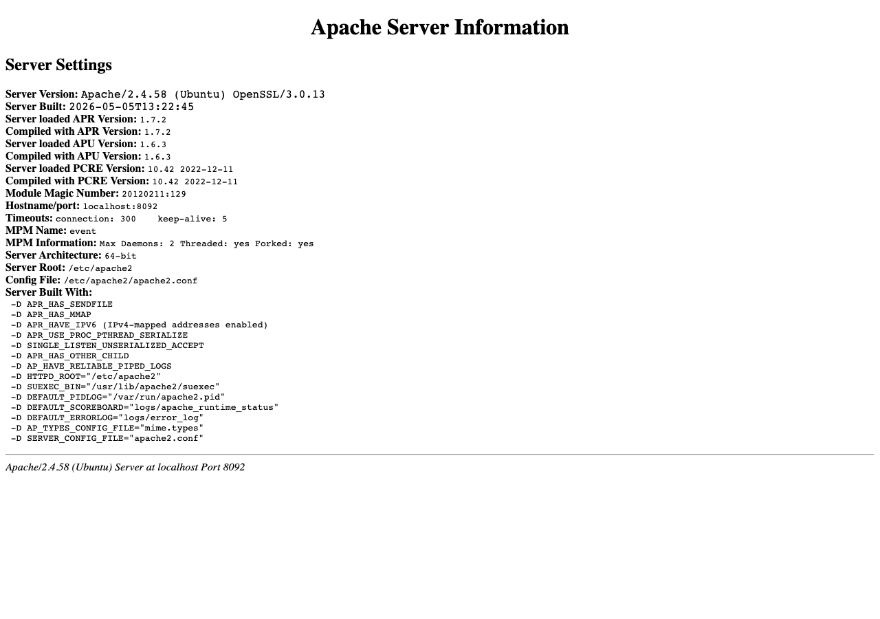 Apache mod_info server information report