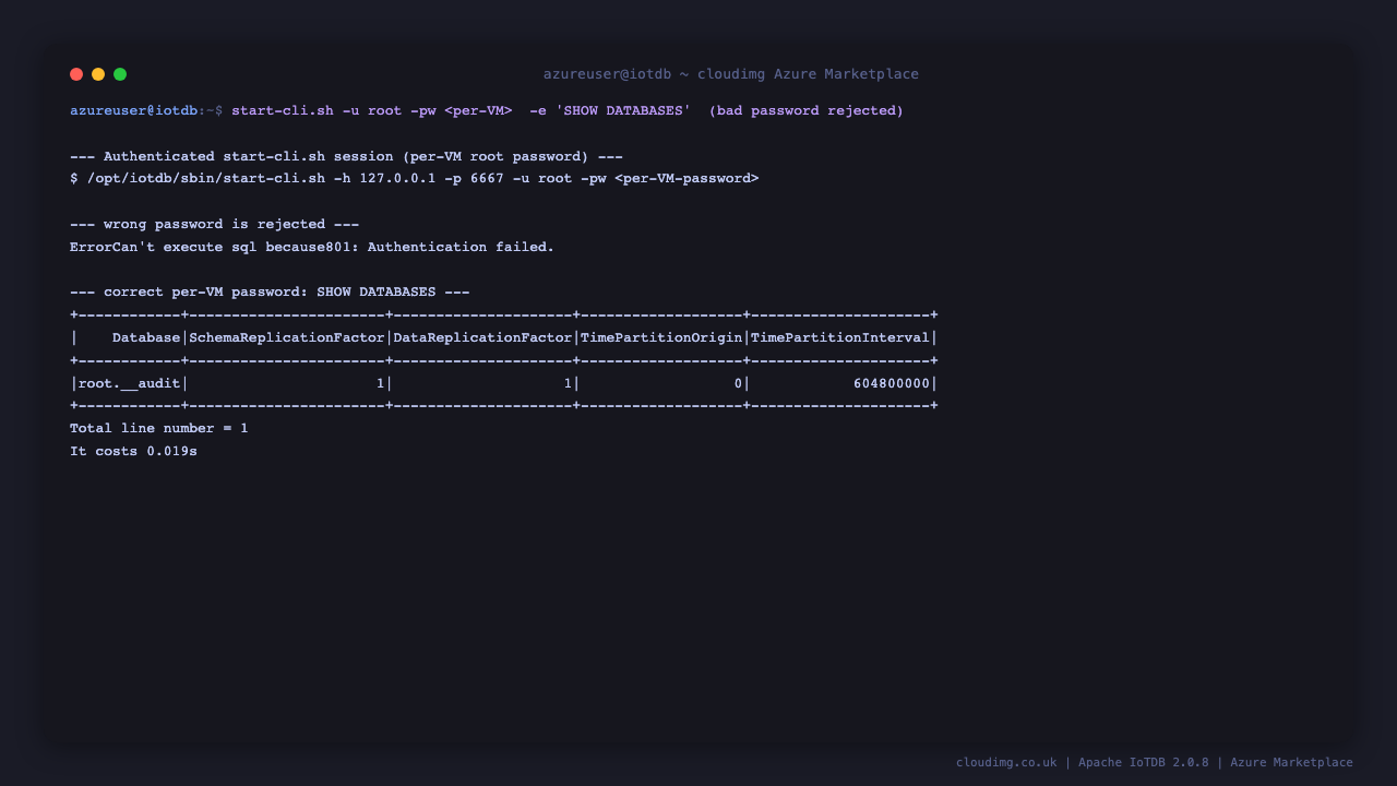 Apache IoTDB CLI authentication and SHOW DATABASES