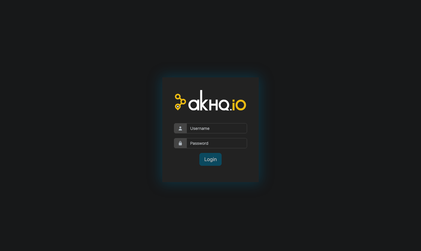 The AKHQ login page
