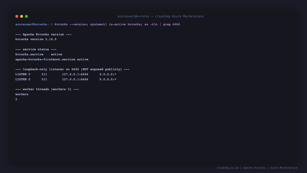 Apache Kvrocks version and service status