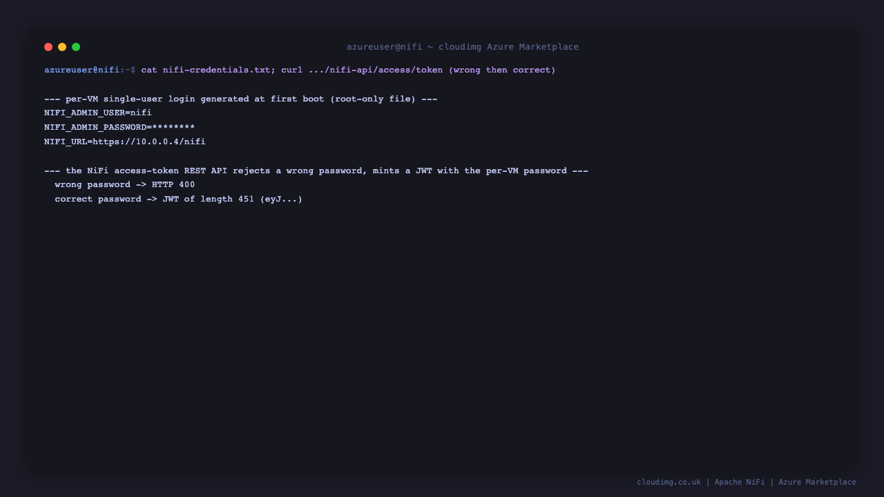 Per-VM login and the access-token REST round-trip
