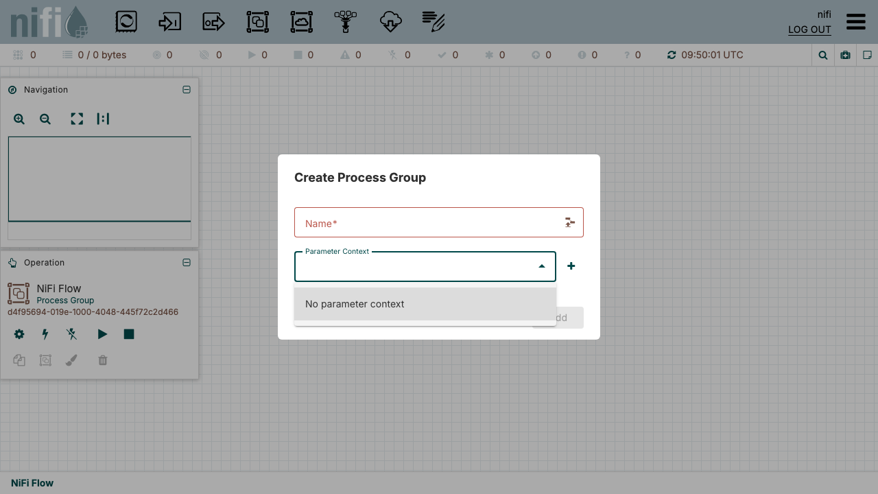 Adding a processor and inspecting controller settings on the canvas
