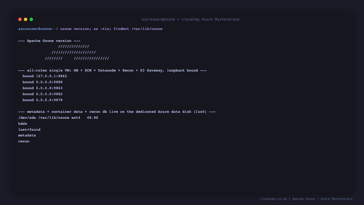 Ozone version and S3 gateway status
