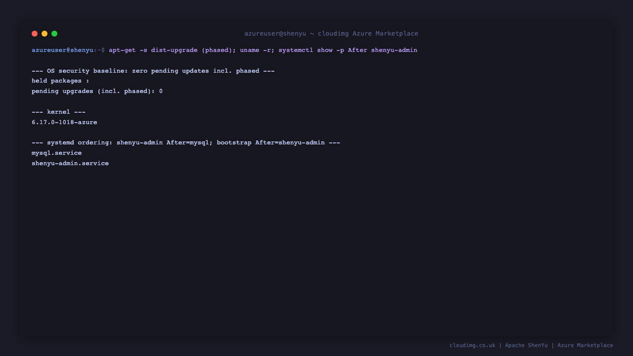 OS security baseline: zero pending updates and the systemd service ordering