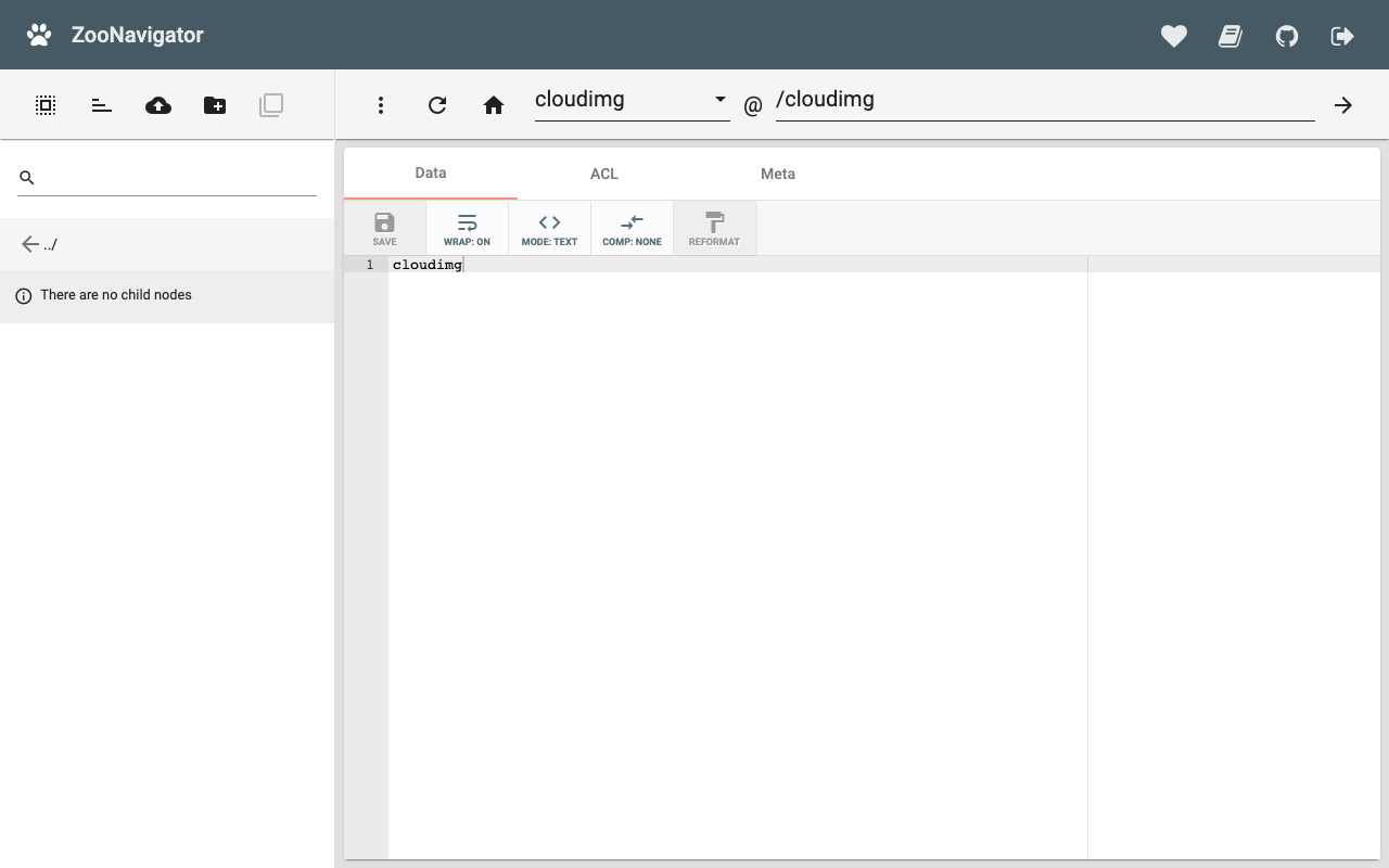 Browsing the data payload of a znode in the ZooNavigator Data tab