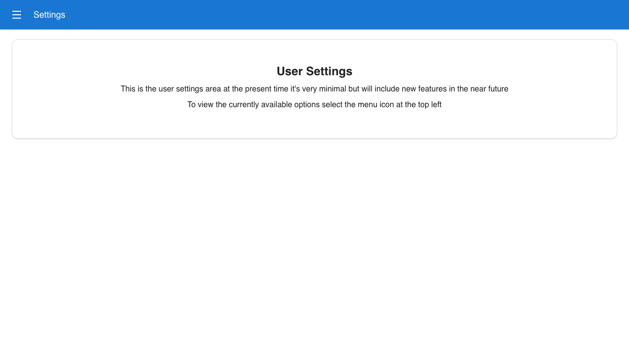 The Authelia User Settings page with the menu icon at the top left