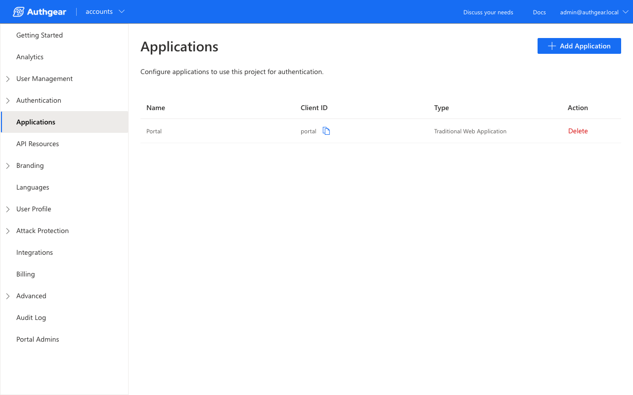 Authgear applications