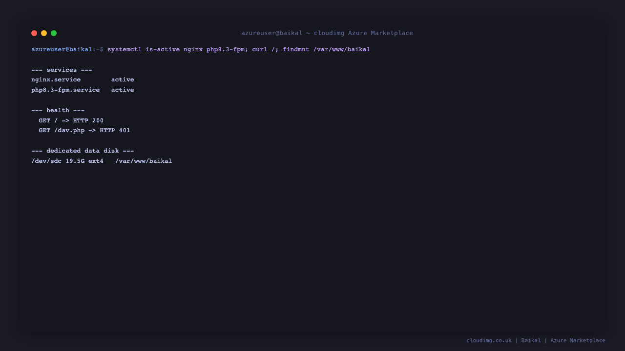 Service status and data disk