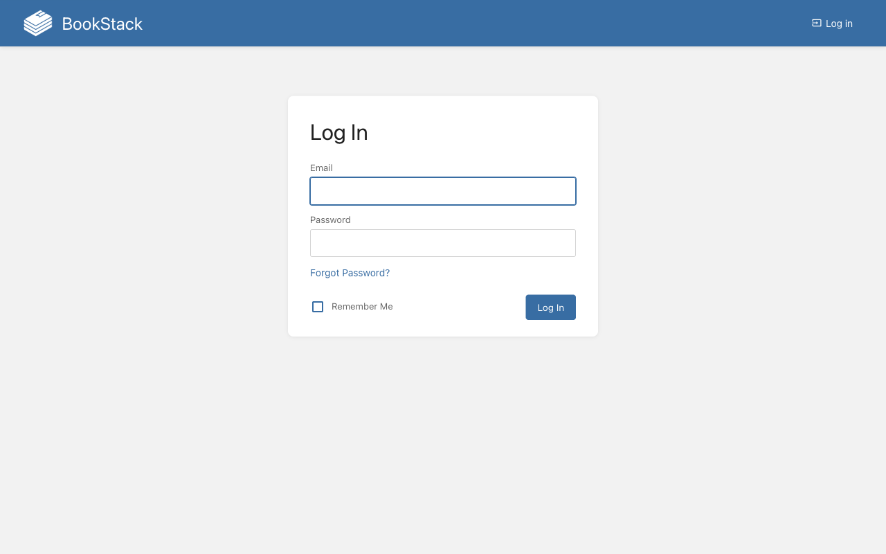 BookStack sign-in page