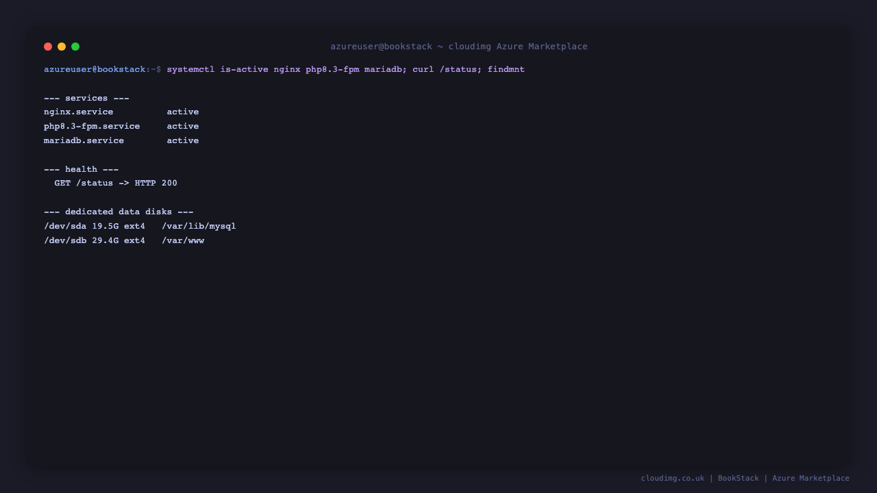 Service status and health endpoint