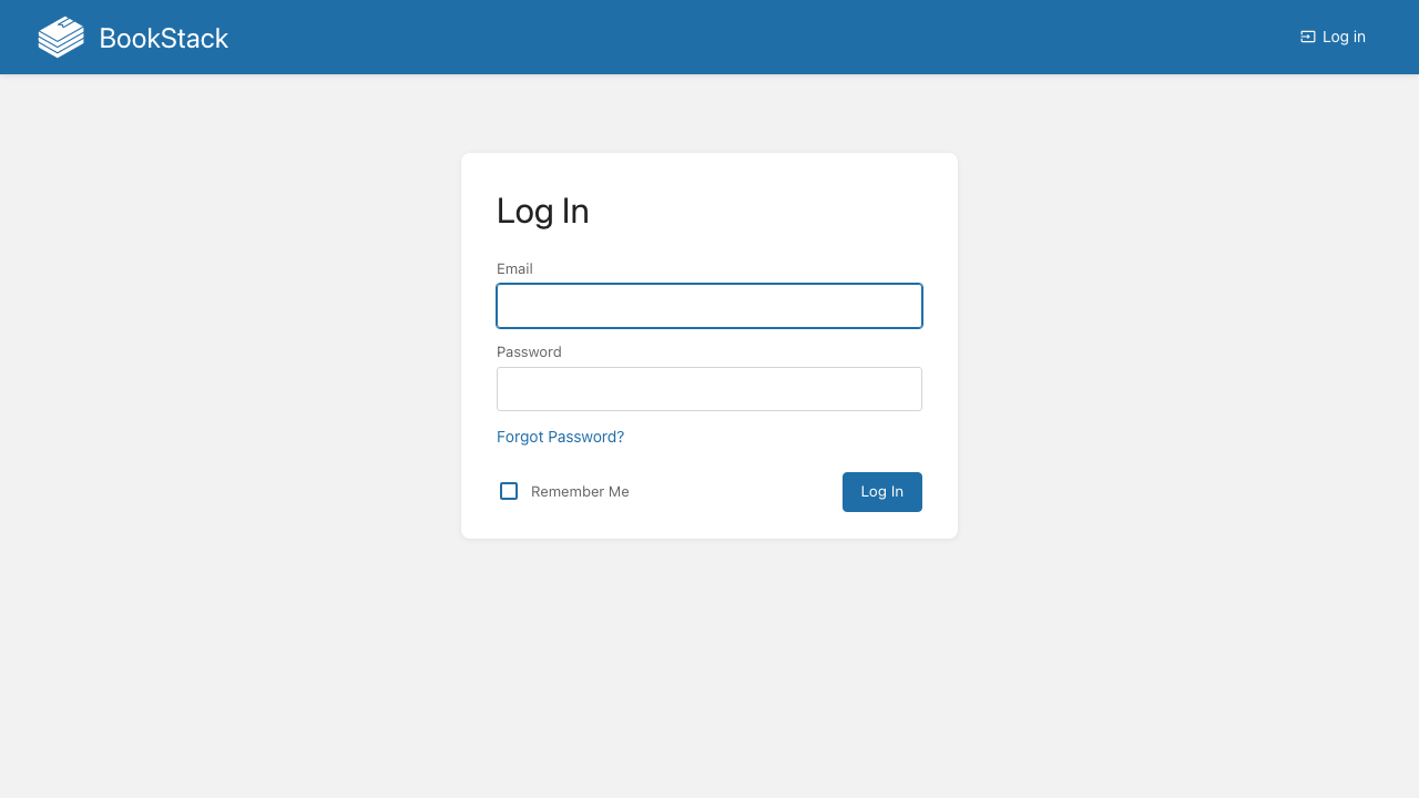 BookStack sign-in page
