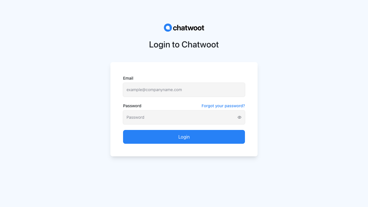 The Chatwoot agent sign-in page