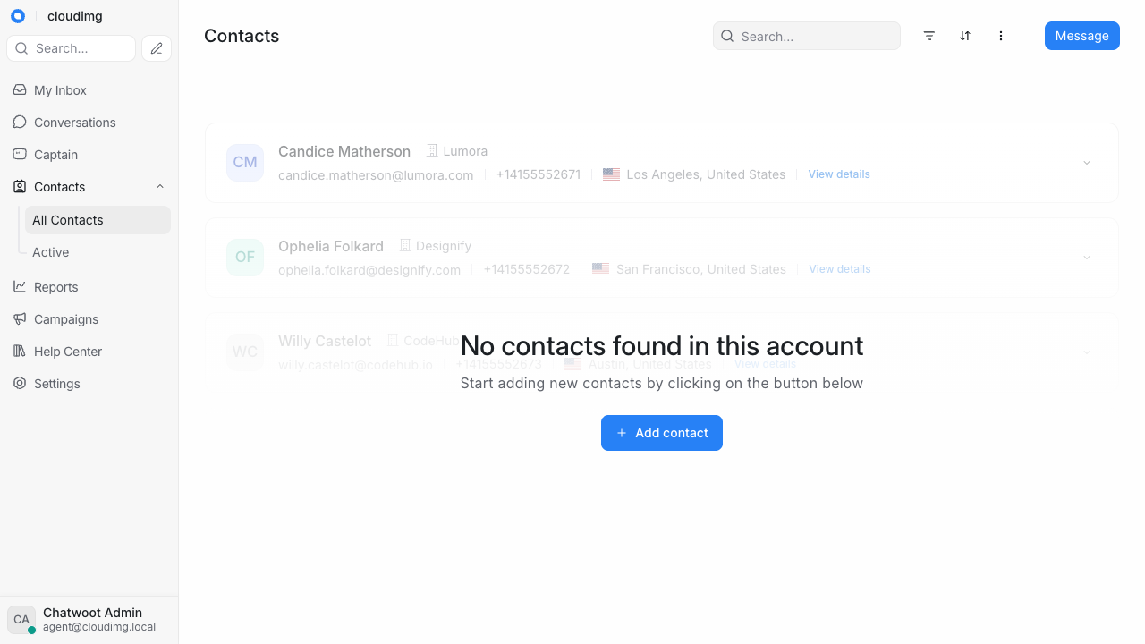 The Chatwoot contacts directory