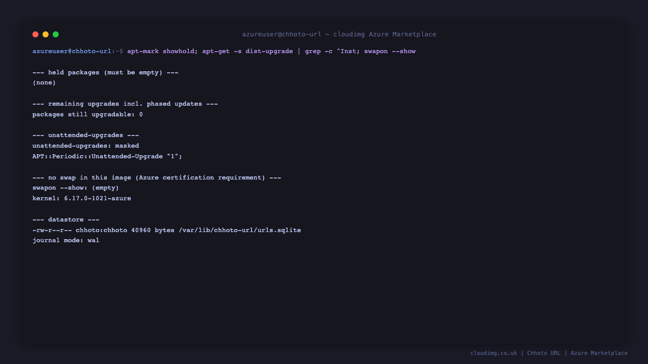 The OS security baseline: fully patched with unattended-upgrades enabled