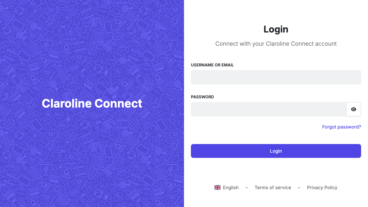 The Claroline Connect sign-in form