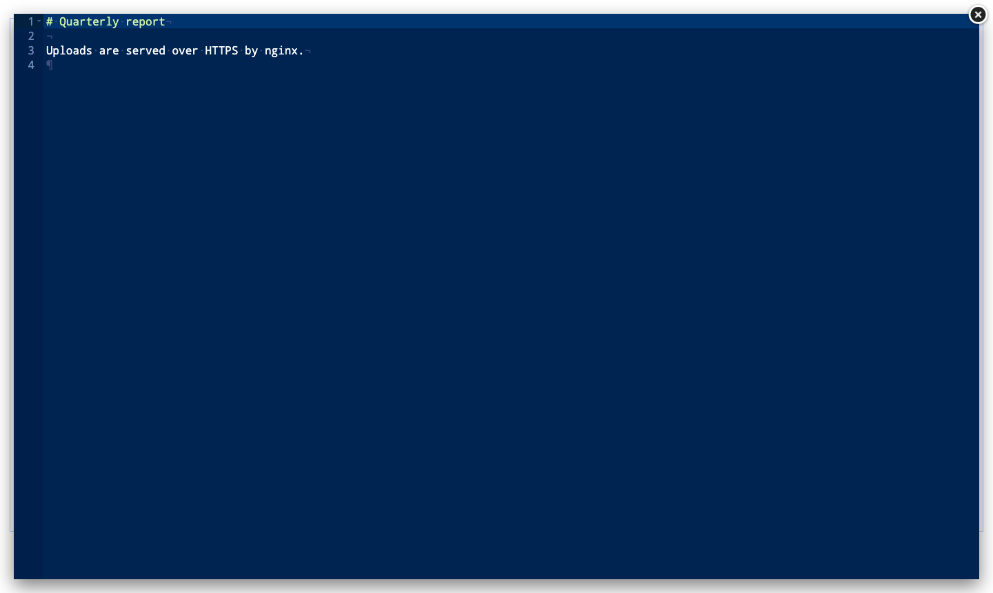 A markdown file open in Cloud Commander's built in editor