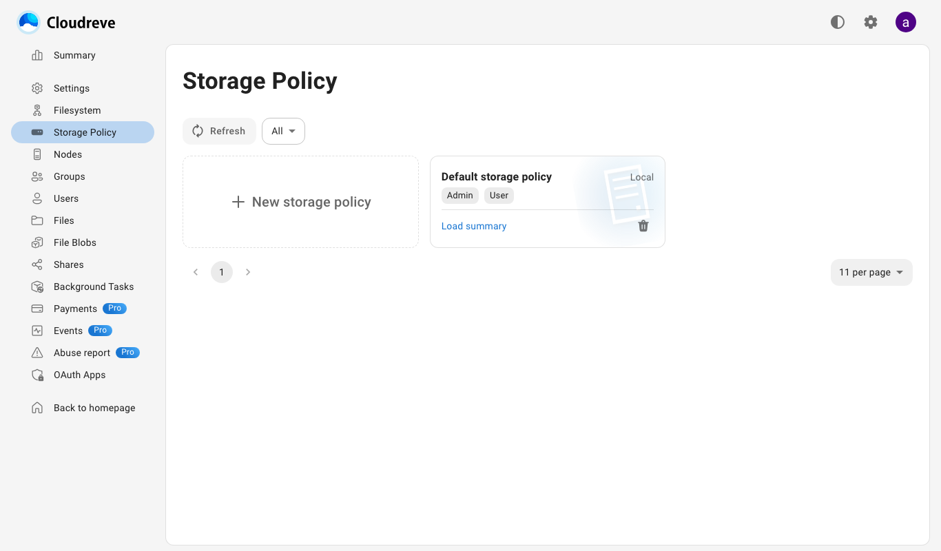 Storage policies