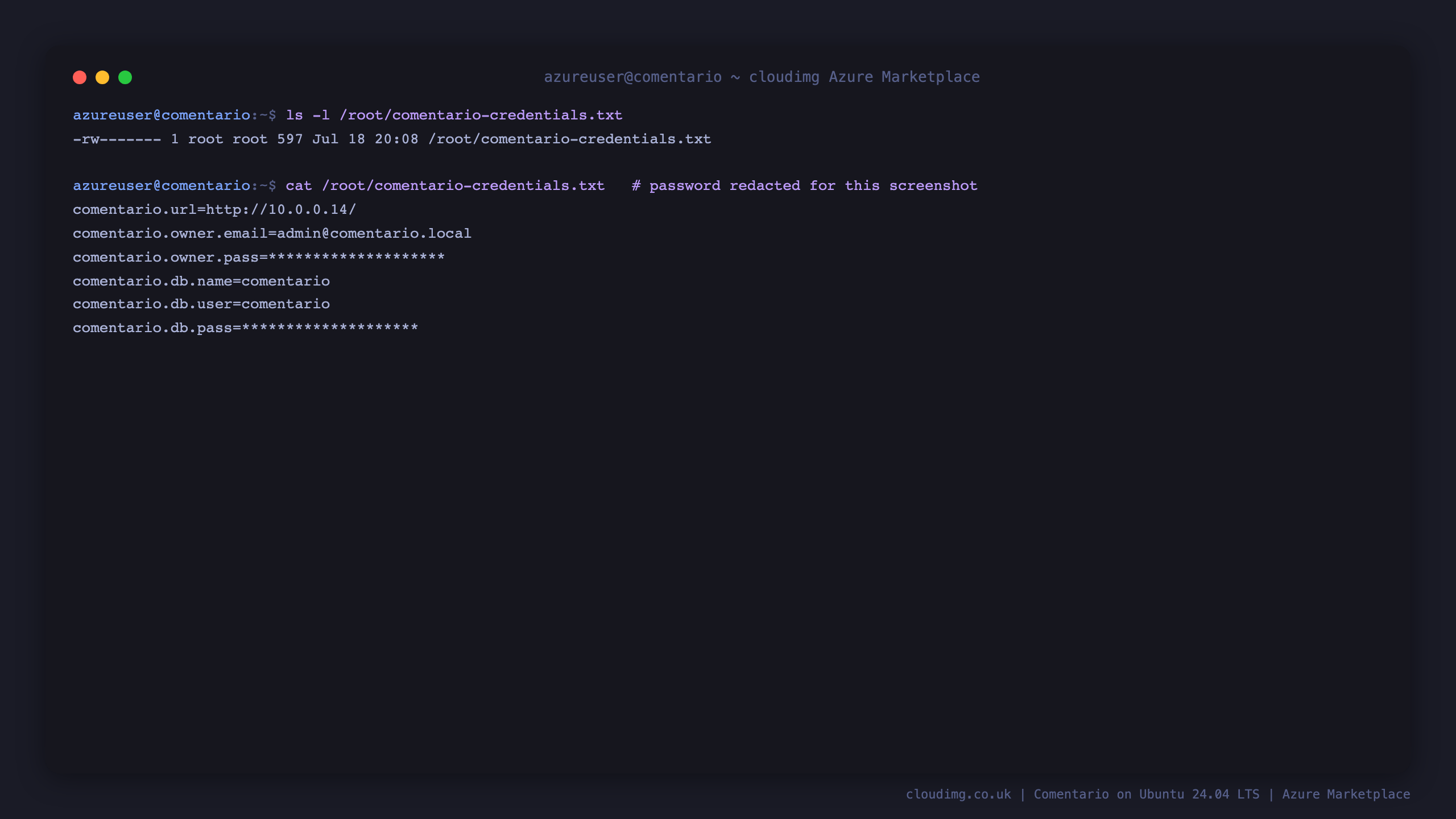 Comentario per-VM credentials