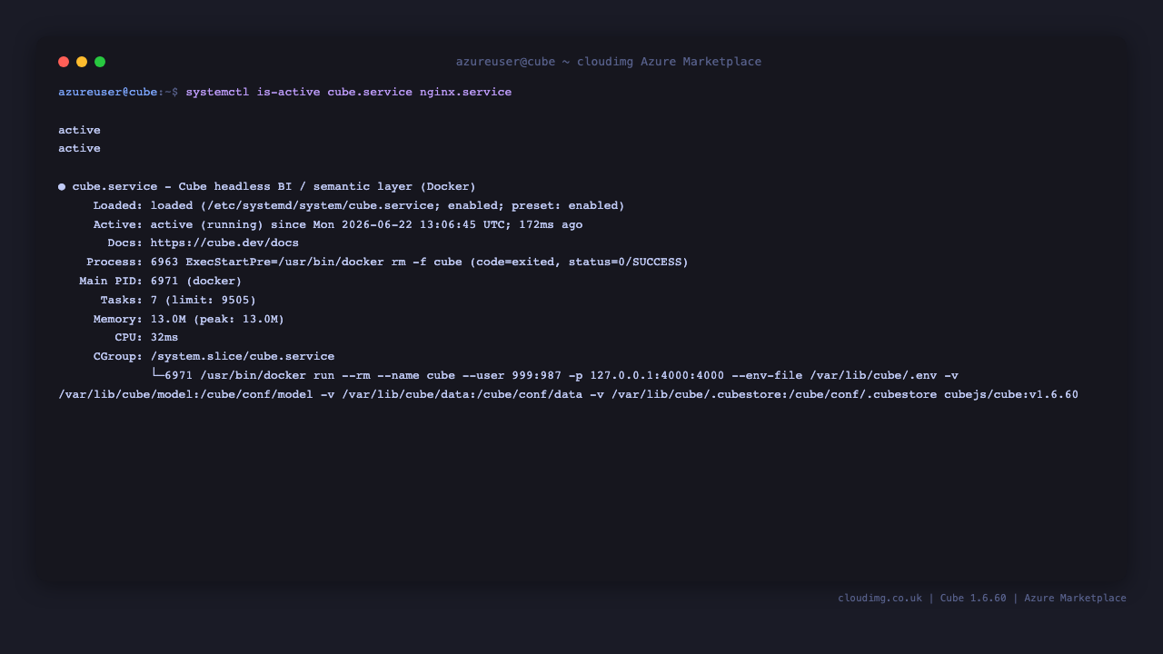 Cube and nginx service status