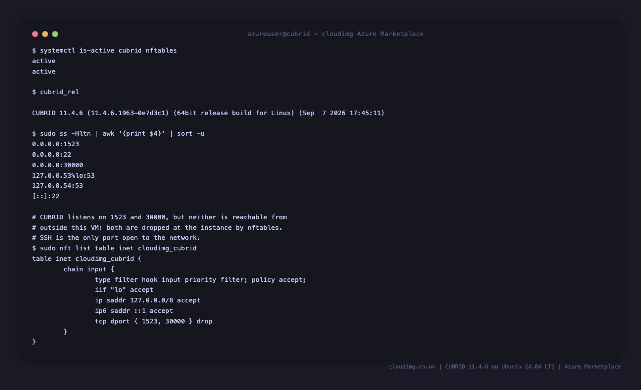 CUBRID service status and packet filter