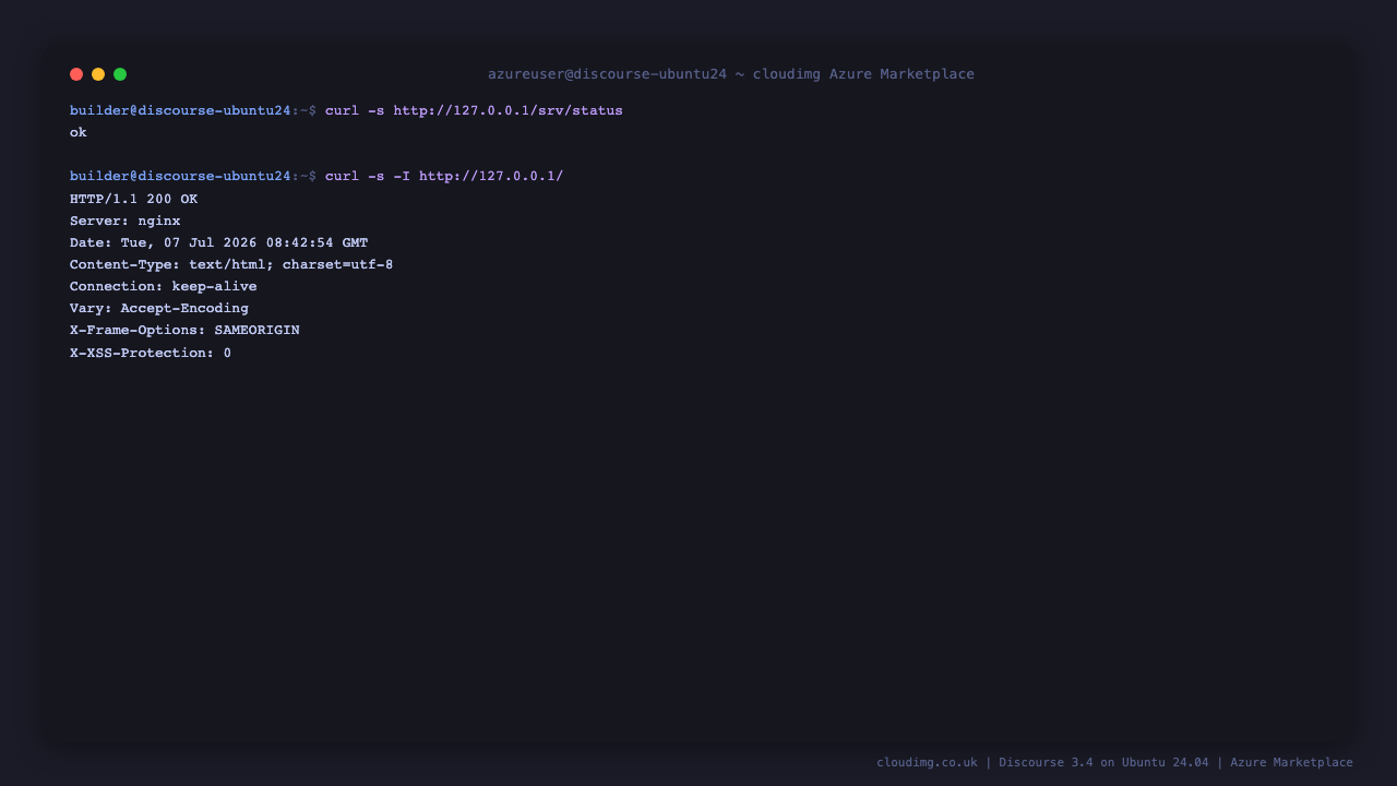 Discourse unauthenticated health endpoint and HTTP headers