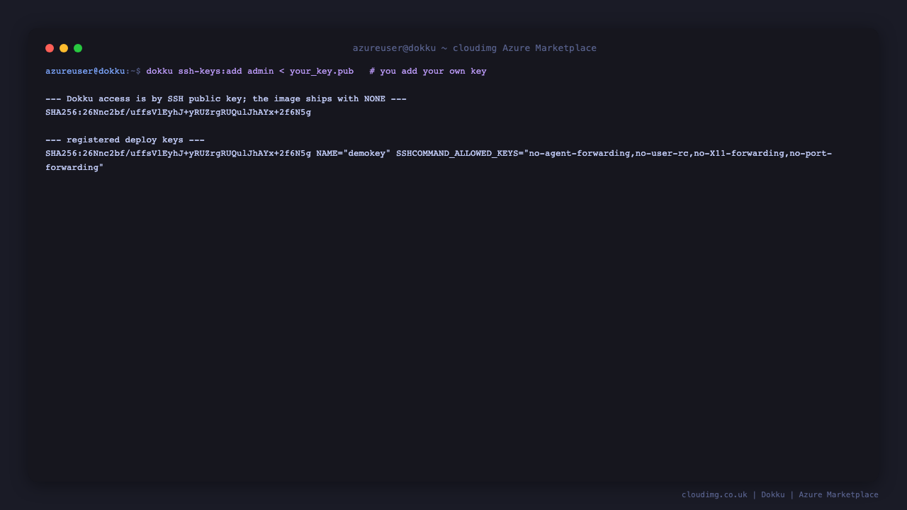 Adding, listing and removing a Dokku deploy SSH key