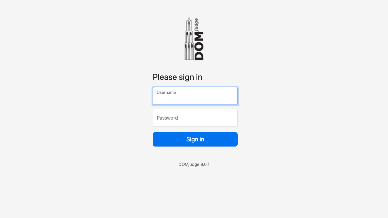 The DOMjudge login page