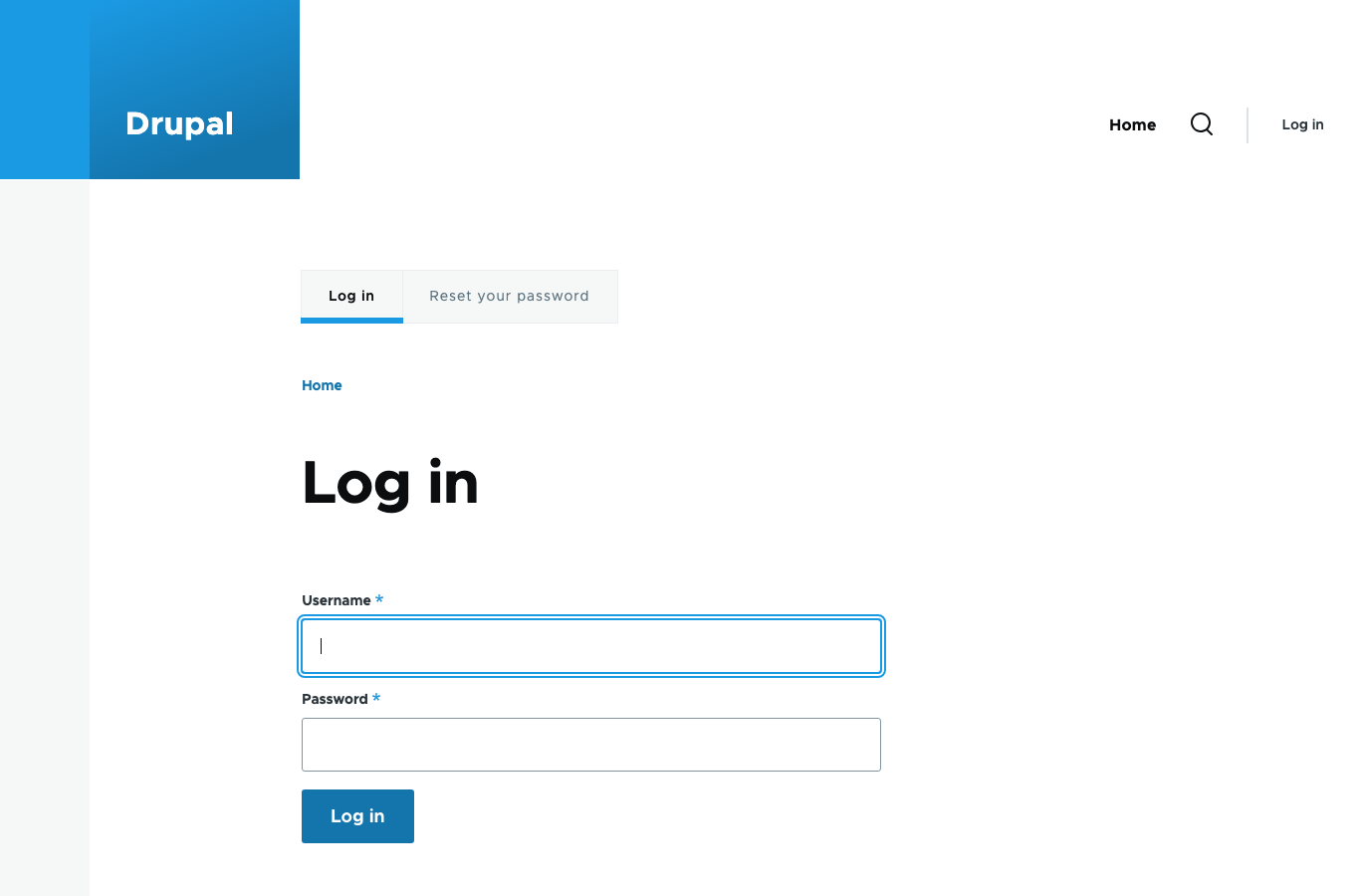 Drupal login page