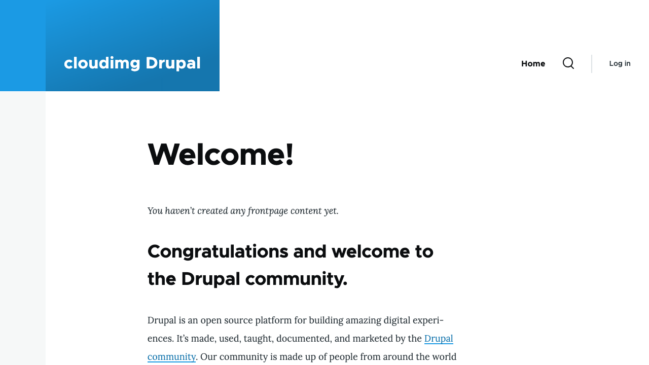 Drupal 11 default welcome page rendered with the Olivero theme