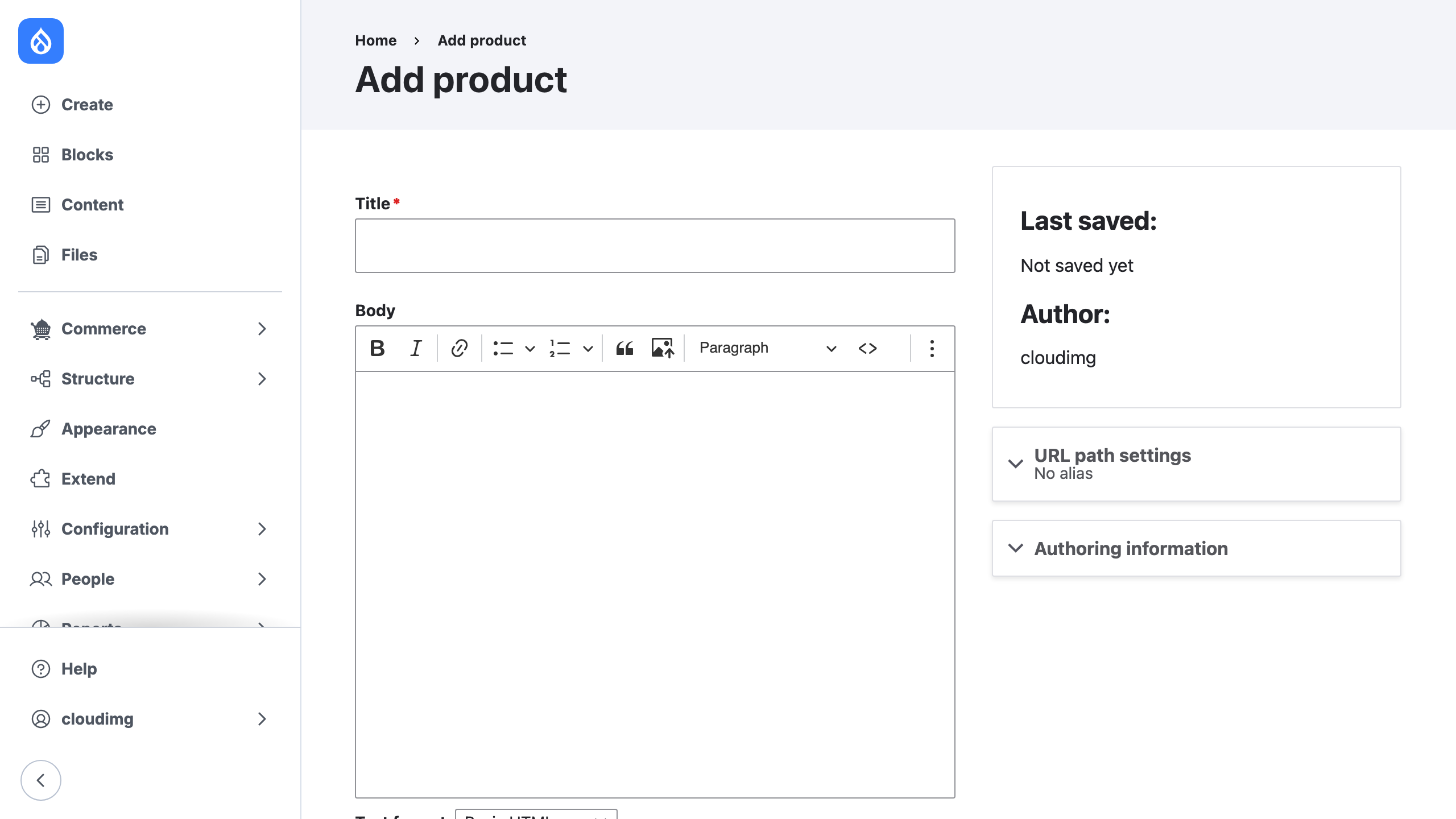 Adding a product