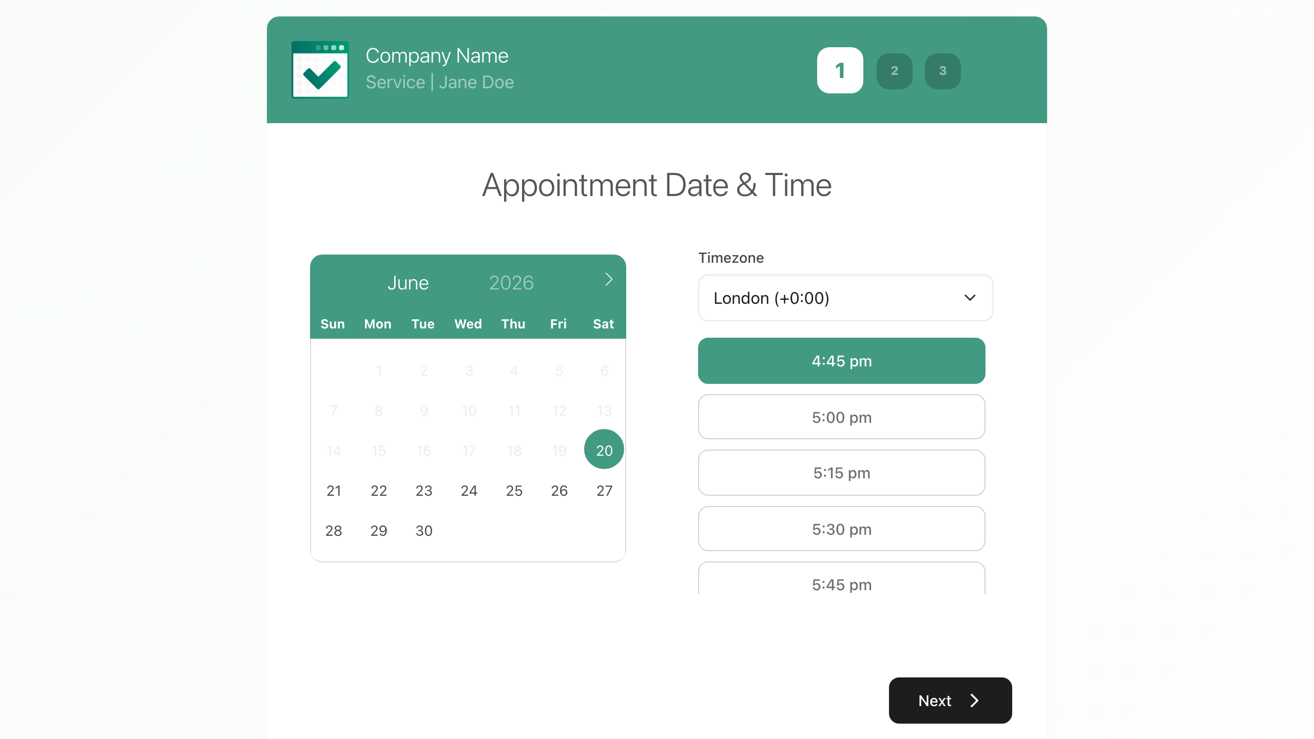 The Easy!Appointments public booking page