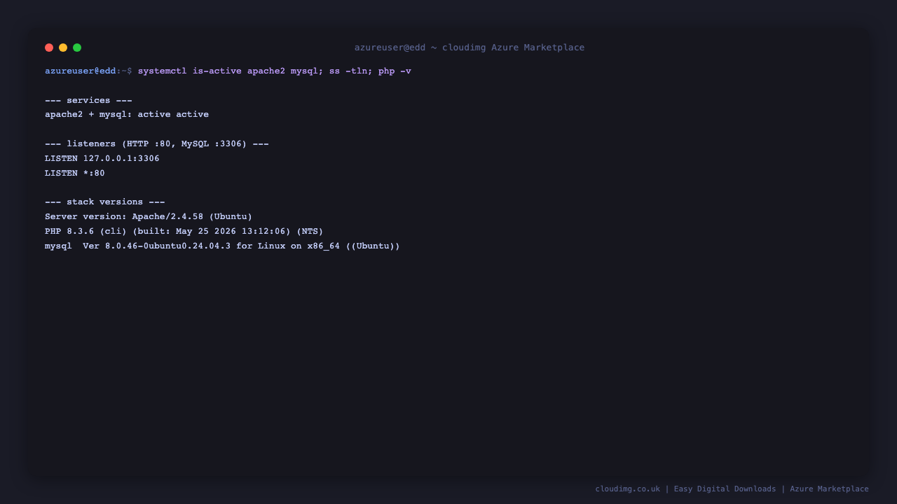 Apache and MySQL both active, listening on port 80 and port 3306, with Apache 2.4.58, PHP 8.3.6 and MySQL 8.0.46