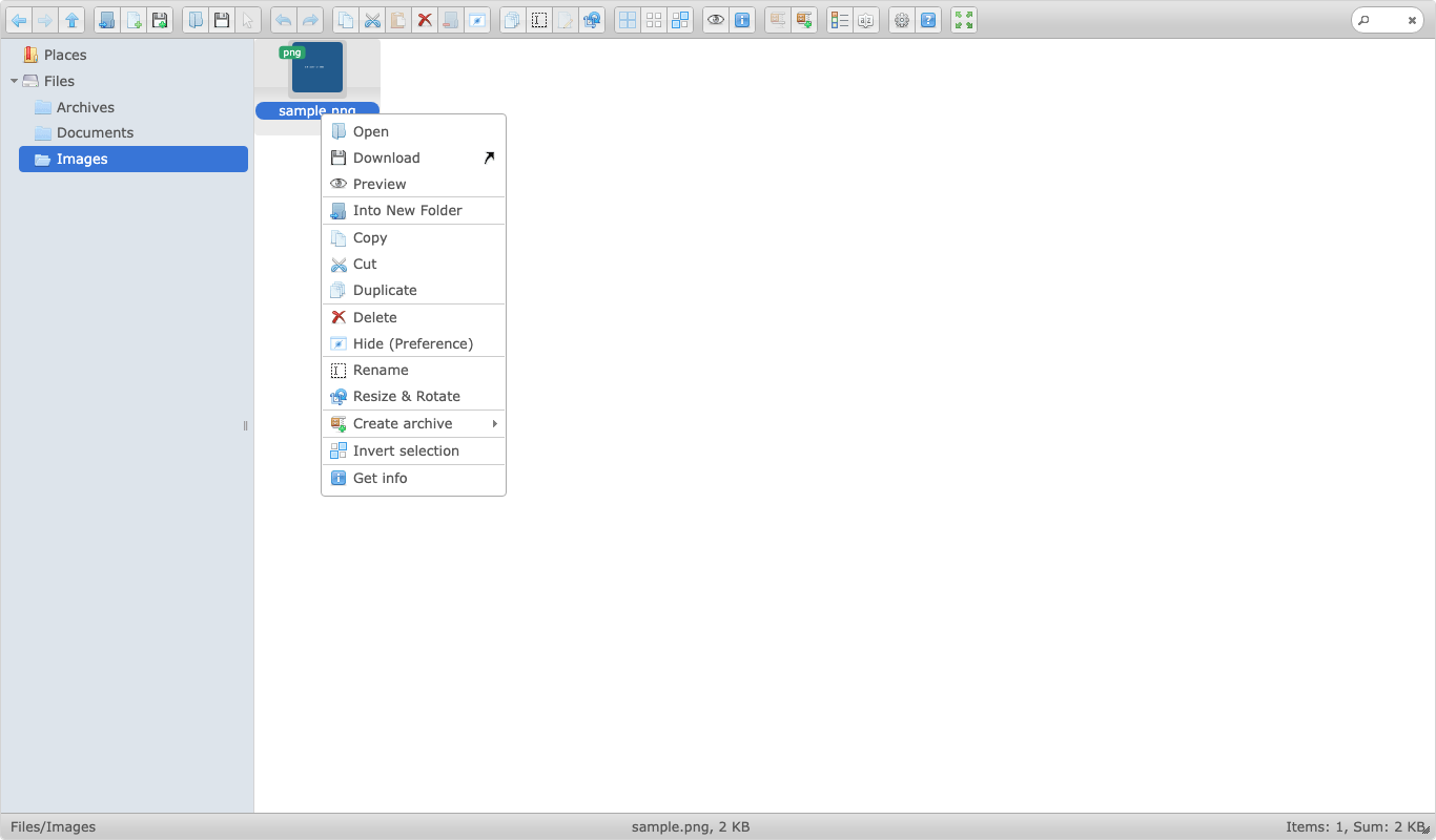 The right click menu