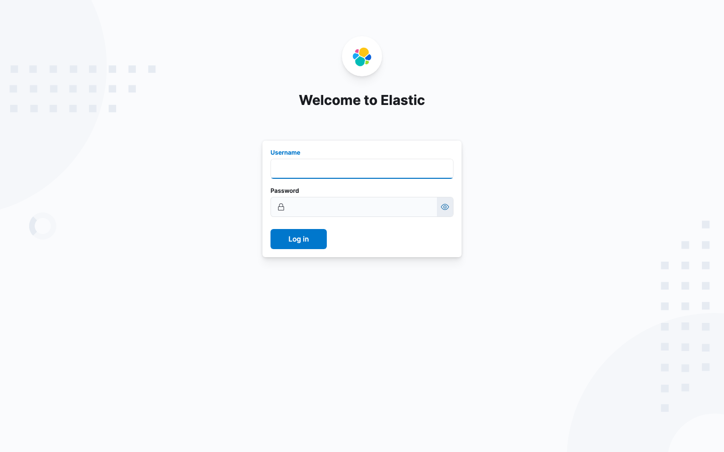 Kibana sign in page