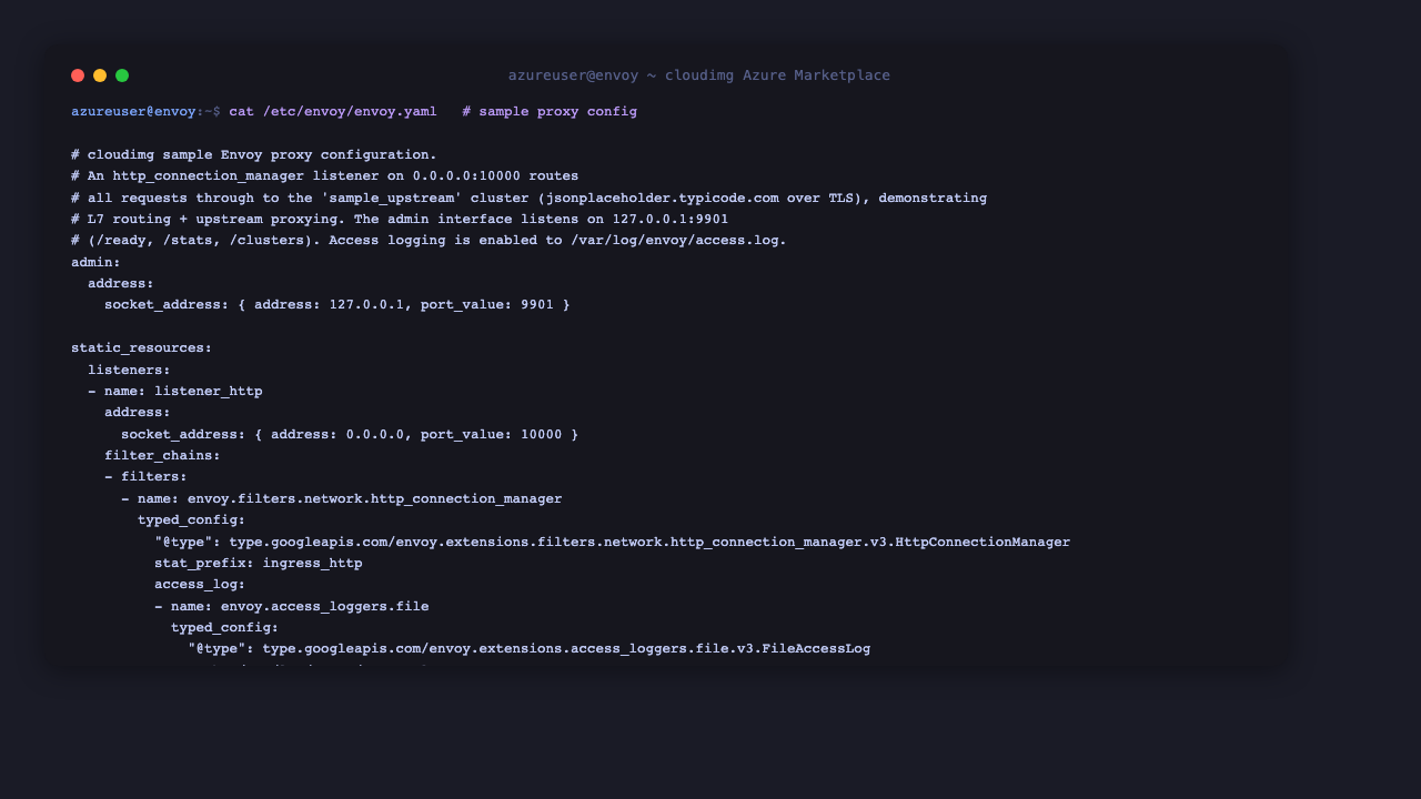 Envoy sample proxy configuration