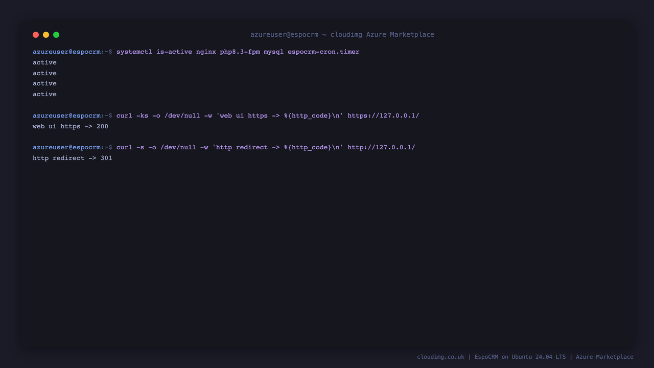 Service status and HTTPS web interface