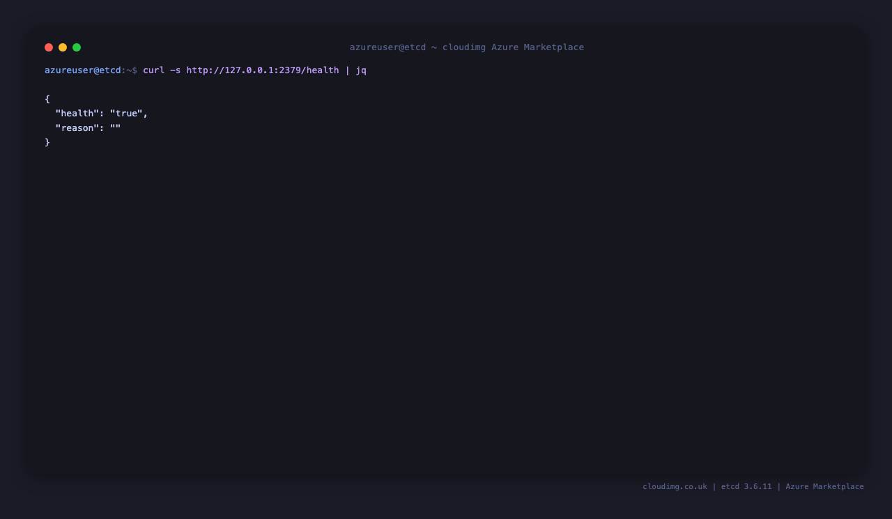 etcd /health endpoint returning health:true