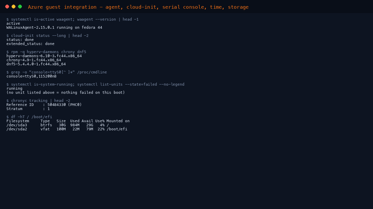 Azure guest integration