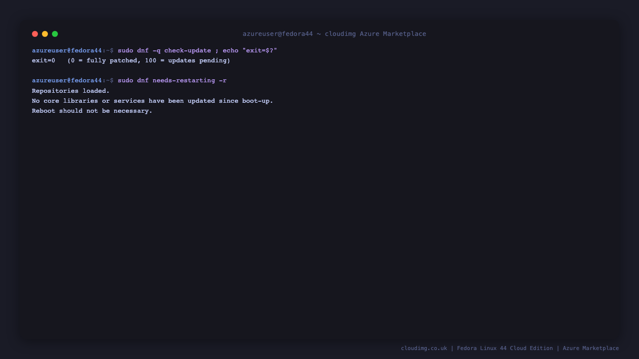 Verifying the image is fully patched with no pending reboot