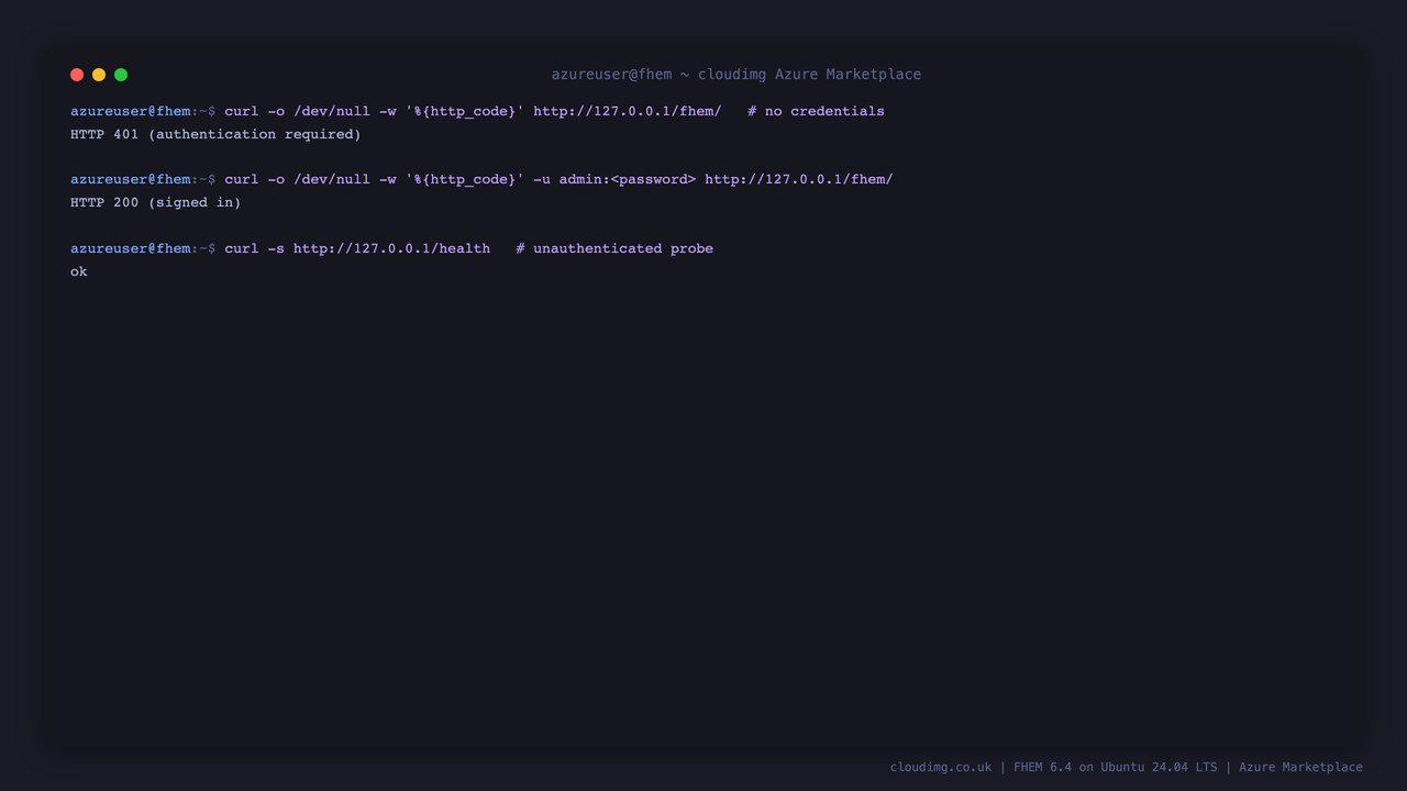 FHEMWEB returns 401 without credentials and 200 when signed in