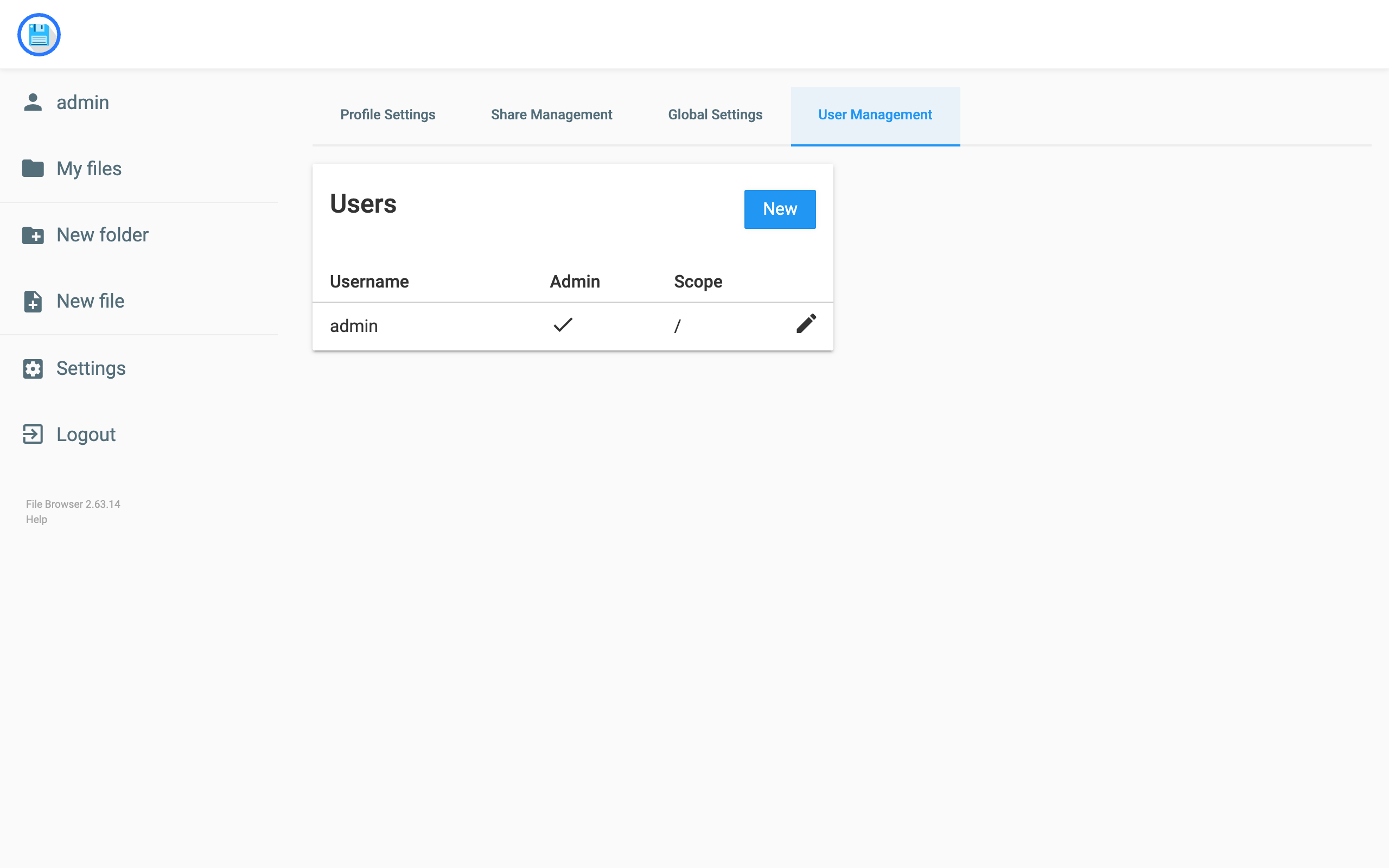 File Browser user management